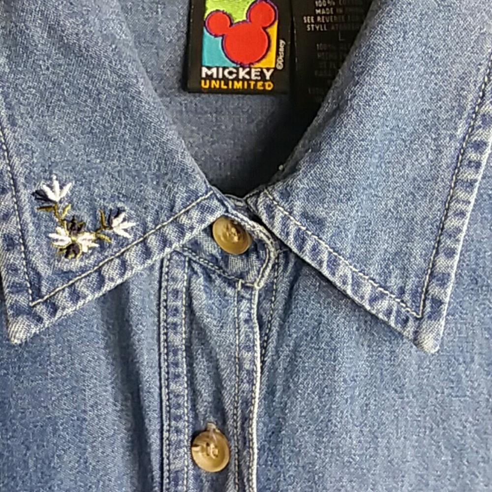 Mickey Unlimited Denim Button Up Shirt - Picture 7 of 7